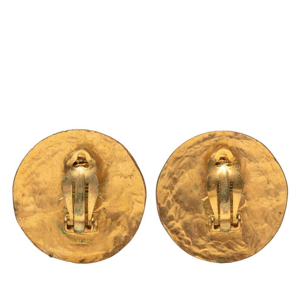CHANEL Authentic Vintage Green Logo Earrings - Picture 2 of 6